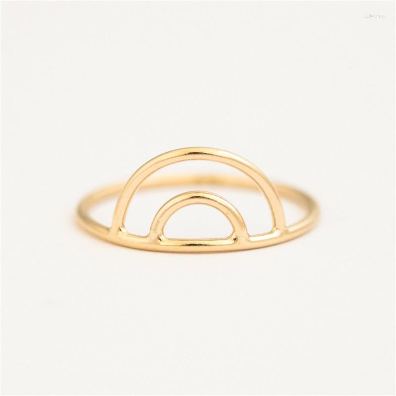 

Cluster Rings Rainbow Ring14K Gold Filled Knuckle Ring Boho Jewelry Anillos Mujer Minimalistic Stacking Bohemian For Women