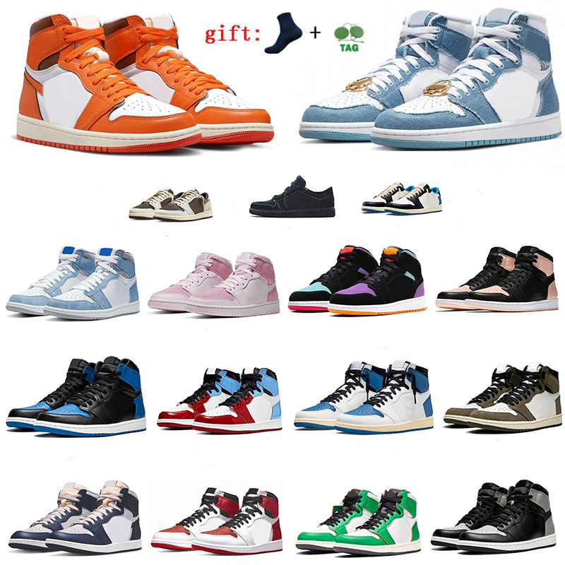 

Jumpman Retro 1 Starfish OG Basketball Shoes Lost Found Shadow 1s lows Reverse Mocha Taxi Denim Mens Trainer Outdoor Sneakers size 36-47, Item#9
