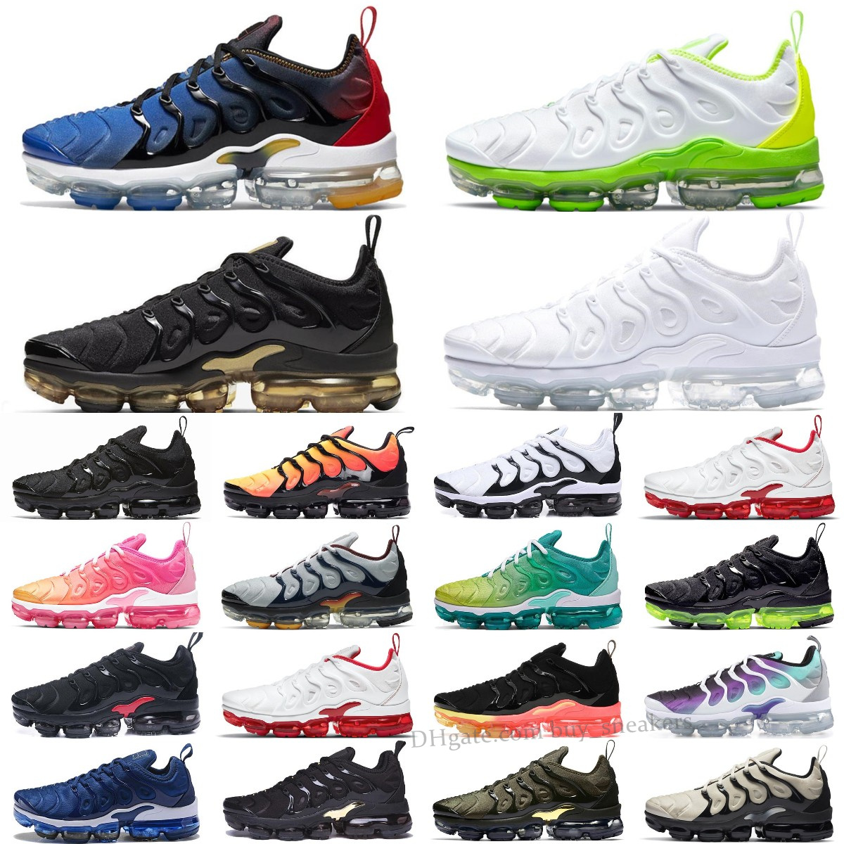 

tn plus running shoes men women Tennis Ball University Blue Triple Black Coquettish Purple Yolk Bubblegum Cherry tns mens trainers outdoor sneakers, Box