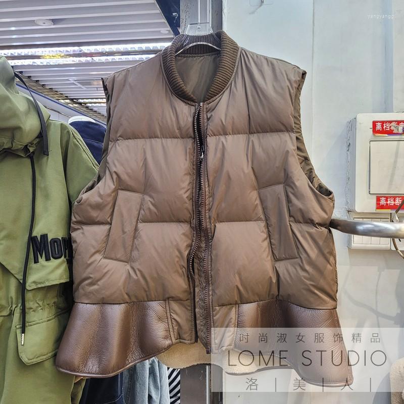 

Women's Vests Design Of Fund 2022 Autumn Winters Are Joining Together The Tail Collar Pure Color Female Down Brim Coat Vest Women, Black