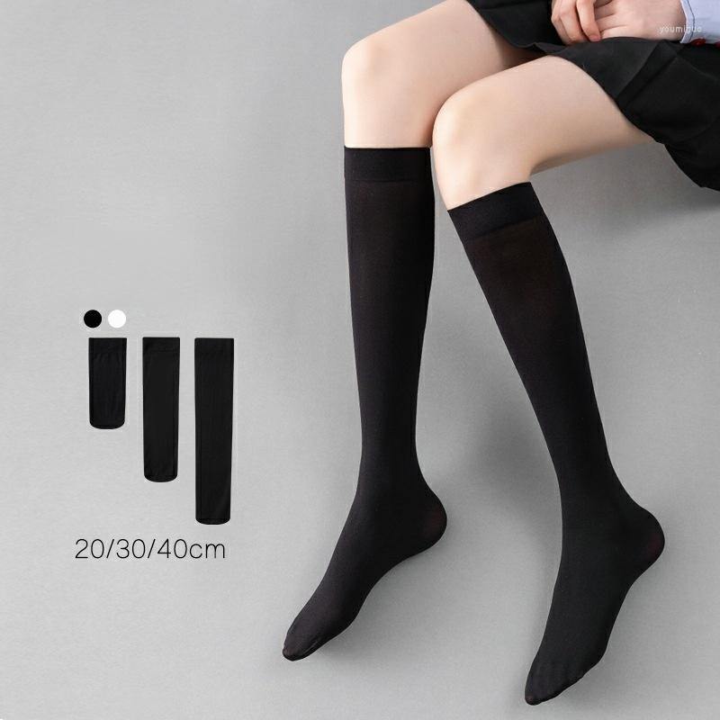 

Women Socks LUCKY ZONE Spring And Summer Women's Thin Stockings Sexy Solid Color Over-the-knee Long, 50cm white