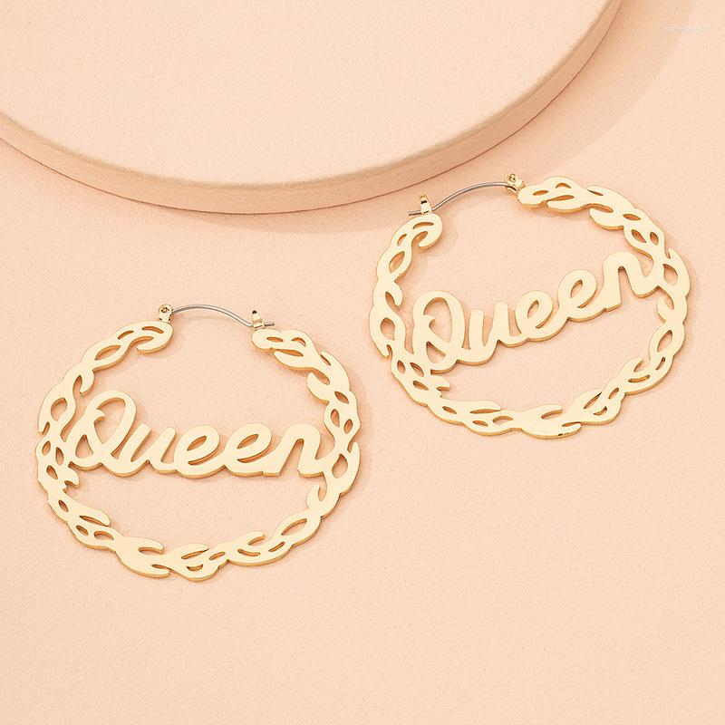 

Dangle Earrings 6 Pair / Lot Wholesale Fashion Jewelry Metal Letter Alphabet Queen For Women