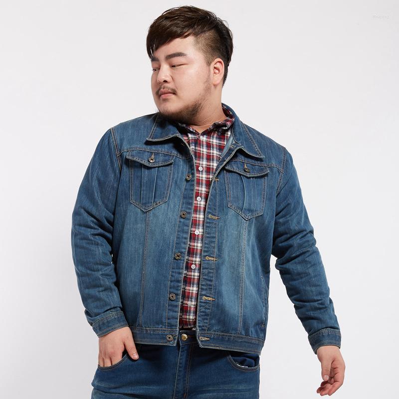 

Men's Down Autumn Slim Fit Large Coat Denim Jacket Thick Shirt Casual, Blue