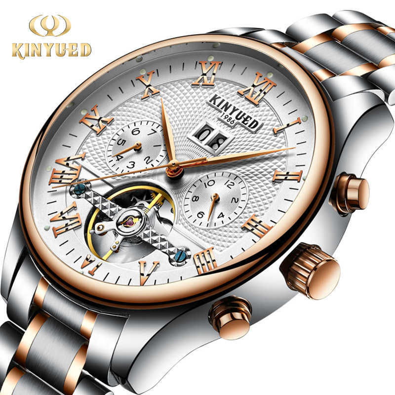 watch wrist Kinyued fashion waterproof luminous Tourbillon calendar automatic mechanical men&#039;s-image-825390849