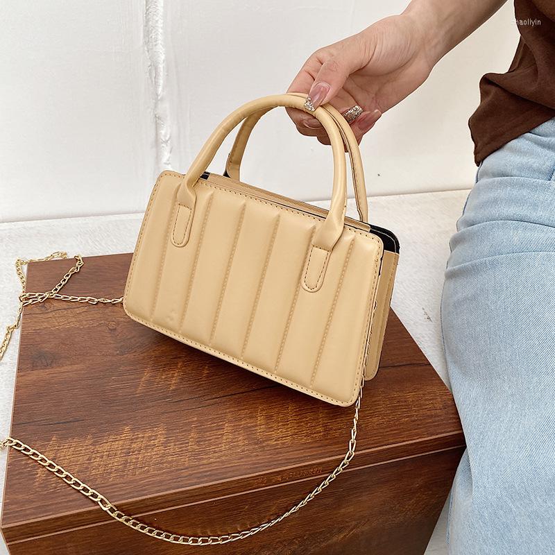 

Evening Bags Small Square Bag 2022 Fashion Quality PU Leather Women's Solid Color Handbag Chain Shoulder Messenger Phone Packet, Black
