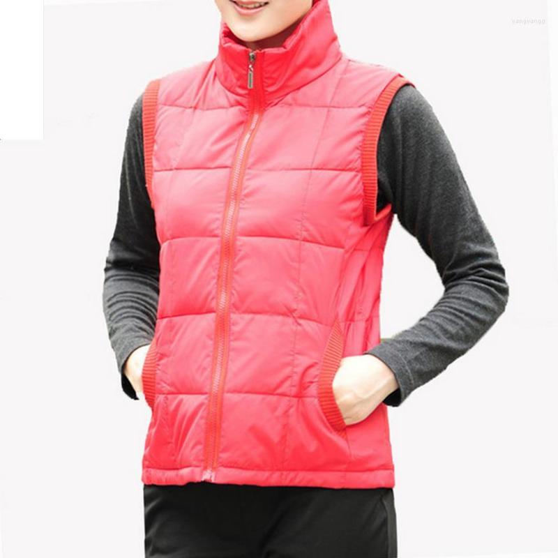 

Women's Vests Winter Vest Women 2022 Spring Brief Style Autumn Ladies Moms Thin Warm Plus Size Solid Color Red Cotton Outwear, Black