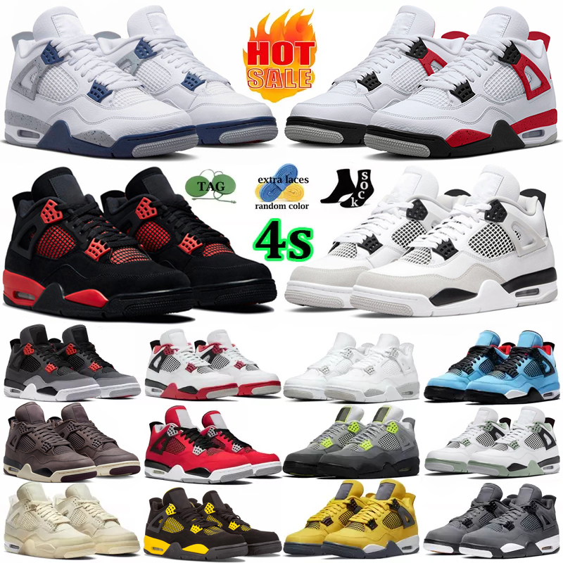 

OG Men Women 4 Basketball Shoes Jumpman 4s Mens Sneakers Military Black Cat White Oreo Infrared Cactus Jack University Blue womens Sport, Sku_8