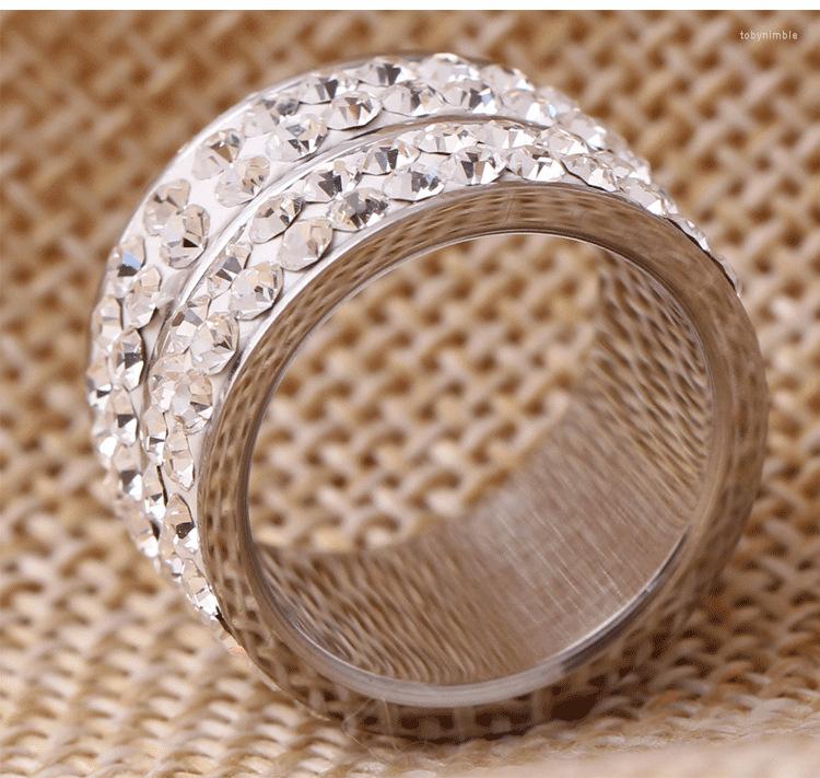

Cluster Rings 2022 Sale Fine Jewelry Stainless Steel Ring Inland Zircon Female Crystal From Austrian Simple Wild For Women