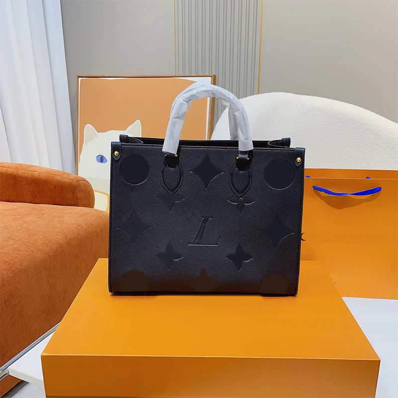 

Designer Bags Women Handbags Embossed Flower Monograms ONTHEGO GM MM Louiseity Handbag viutonity Purse The Tote Bag Shoulder Cross body Female backpack, Black
