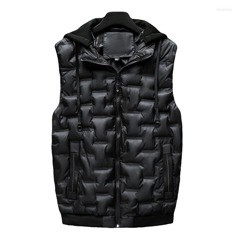 

Women's Vests Autumn Winter Man Women Cotton Vest Jacket Sleeveless Down Waistcoat Male Casual Coat Large Size 6XL 7XL 8XL, Black