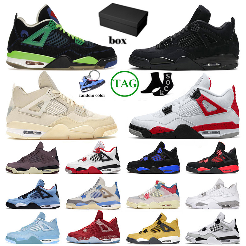 

With Box Jorda 4 Jorden 4 Basketball Shoes Jumpman Men Women Doernbecher Midnight Navy Sneakers Jorden4s IV Blue Thunder Offs White Pink Red Cement Black Cat Trainers, 40-47 6 sb bred