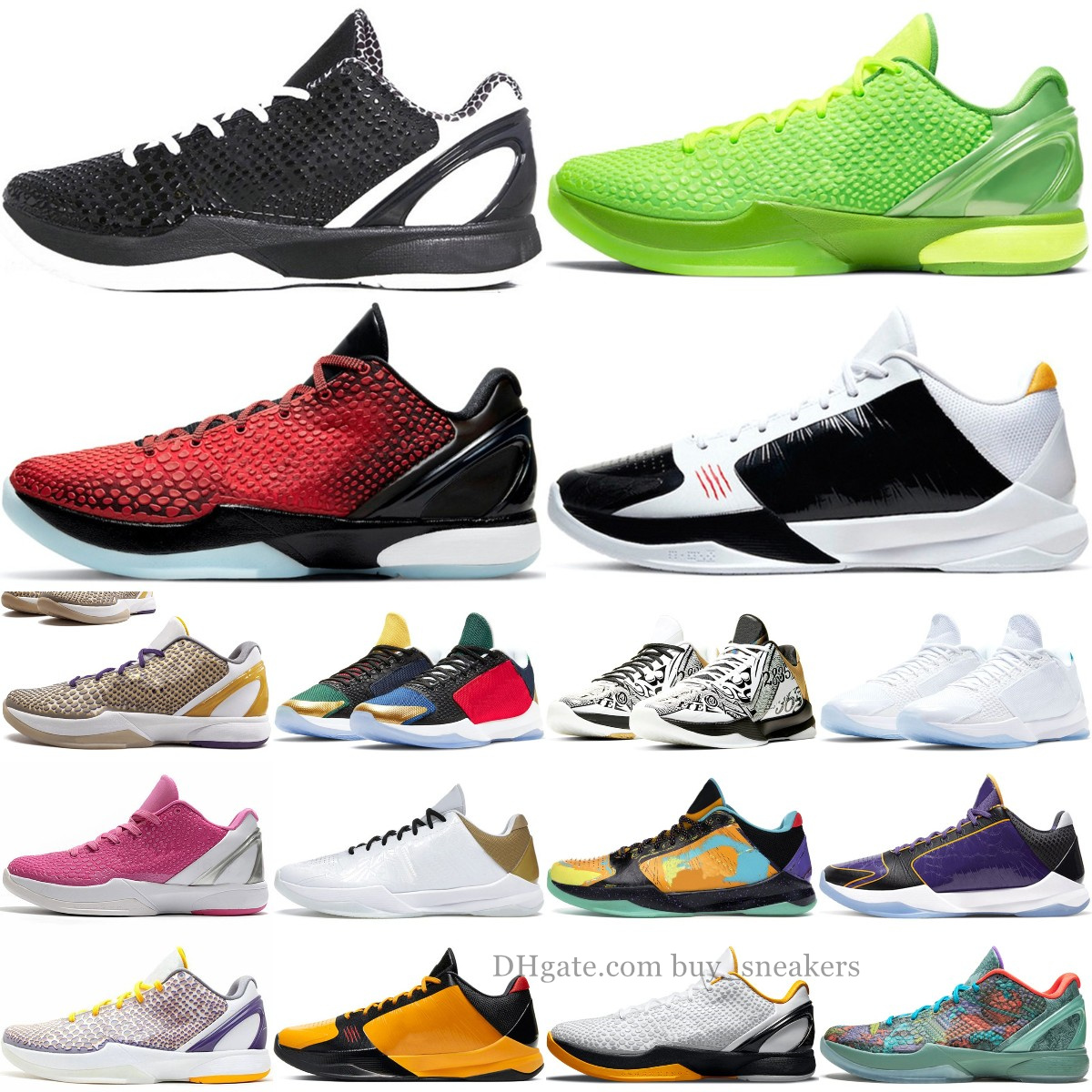 

Kobe Mamba Zoom 6 Protro Men Basketball Shoes Grinch All-Star Del Sol Mambacita Alternate Bruce Lee 5 Rings Lakers Mens Trainers Sports Sneakers, Box