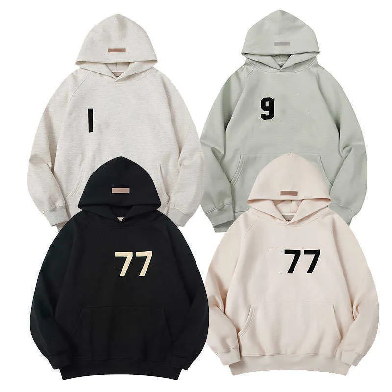

Men's and Women's Hoodies Fall Winter 2022 New Fashion Brand Ess Sweatshirts Season 8 Double Line 1977 Digital Flocking Sweater Loose Casual Yh37, Pants black