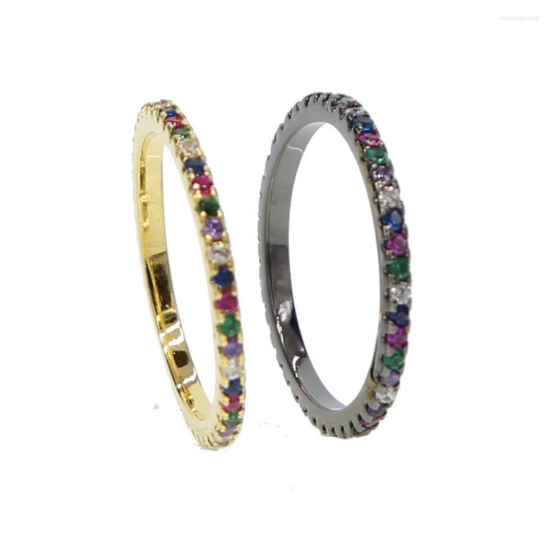

Wedding Rings Round Crystal Eternity Band For Women Cubic Zircon Bands Engagement Jewelry