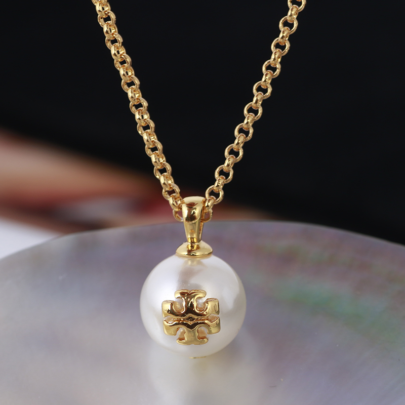 

TB Chain cross pearl pendant necklace set 925 silver sterlling jewelry 18k gold plated desinger stud earrings bracelets women mother's day party gift luxury