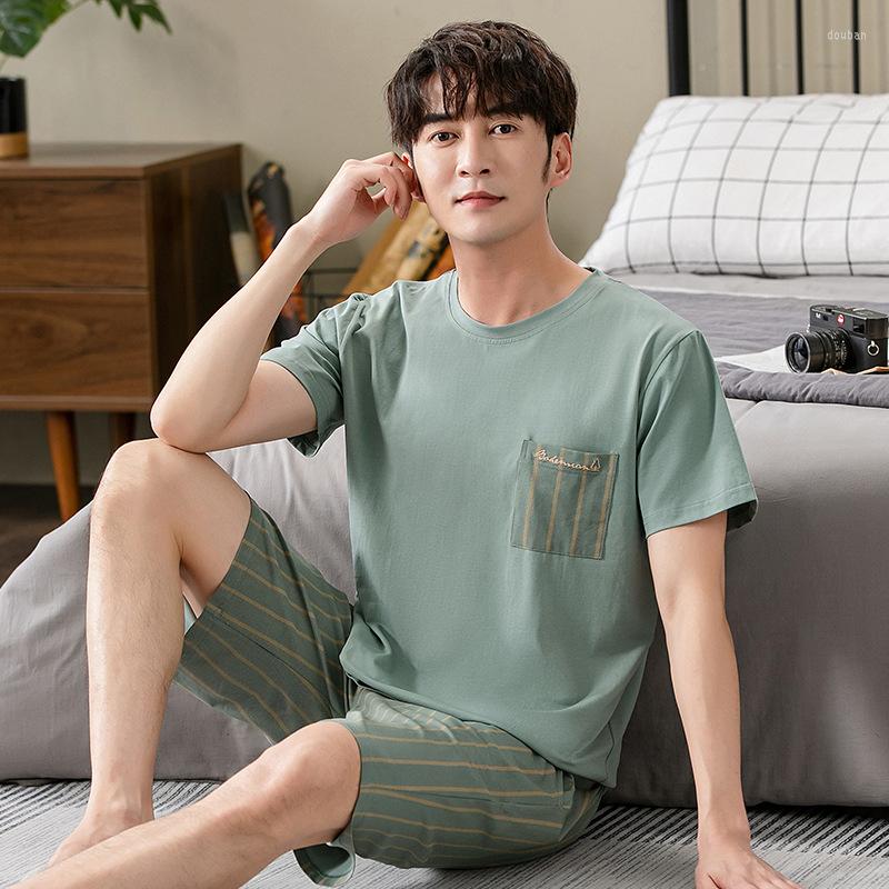 

Men's Sleepwear Modal Cotton Pajamas Men's Short Sleeve T Shirt Shorts Sets Summer Ice Silk Home Clothes For Men Casual Loose Plus Size, Only t shirt