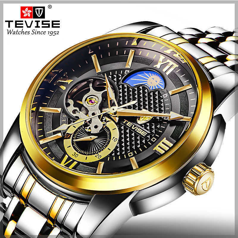 watch wrist Tevez Tanabata gift refined steel new men&#039;s high appearance versatile Guangzhou wanghong mechanical-image-825406486