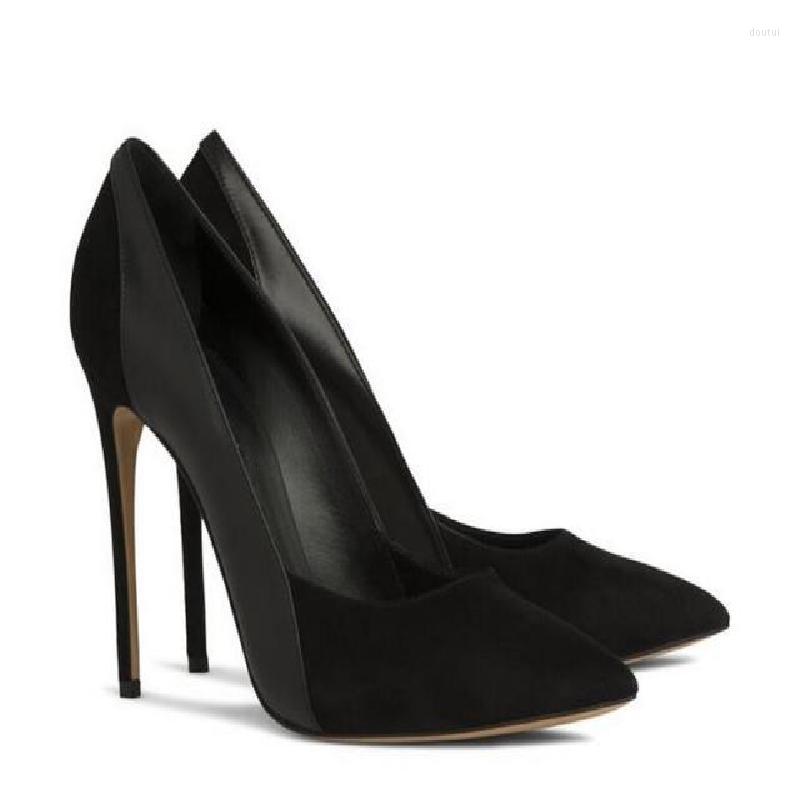 

Dress Shoes Spring Splicing Suede 12CM Super High-heeled Stiletto Single Banquet Large Size Fashionable Daily Women's, Red