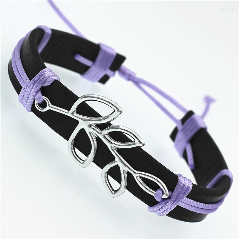 

Link Bracelets Leaves Leather For Mens And Women Pulseira Masculina Jewelry Charm Bileklik Pulseiras & Bangles