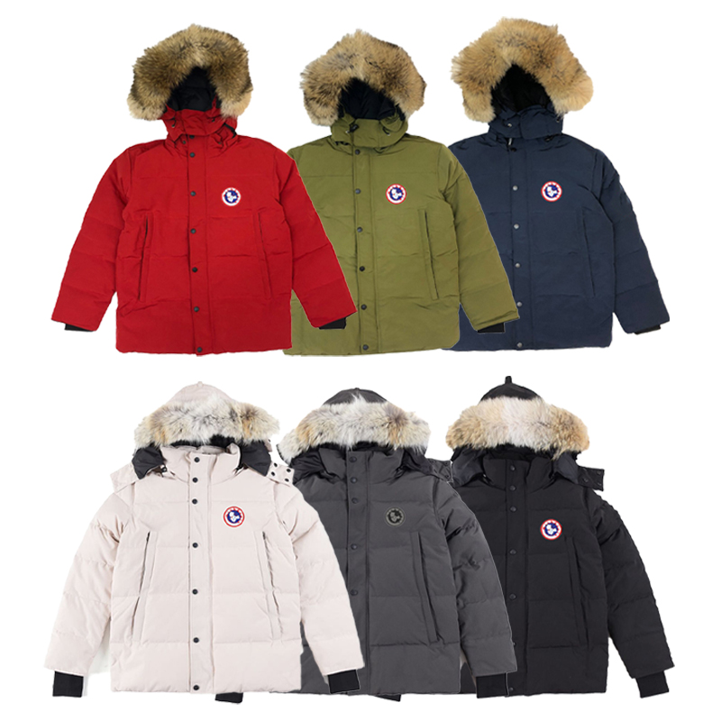 2022 Winter Outdoor Designer Down Coat Men Women Down Jacket Outerwear with Badge Thick Warm Outwear Coats Real Wolf Fur Parkas S-XXL