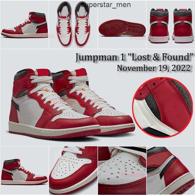 

Jumpman 1 Basketball Shoes High OG Lost Found 1s Mens Womens Sneakers Varsity Red Black Sail Muslin Trainers Release Date, 1 rebellionaire 36-46