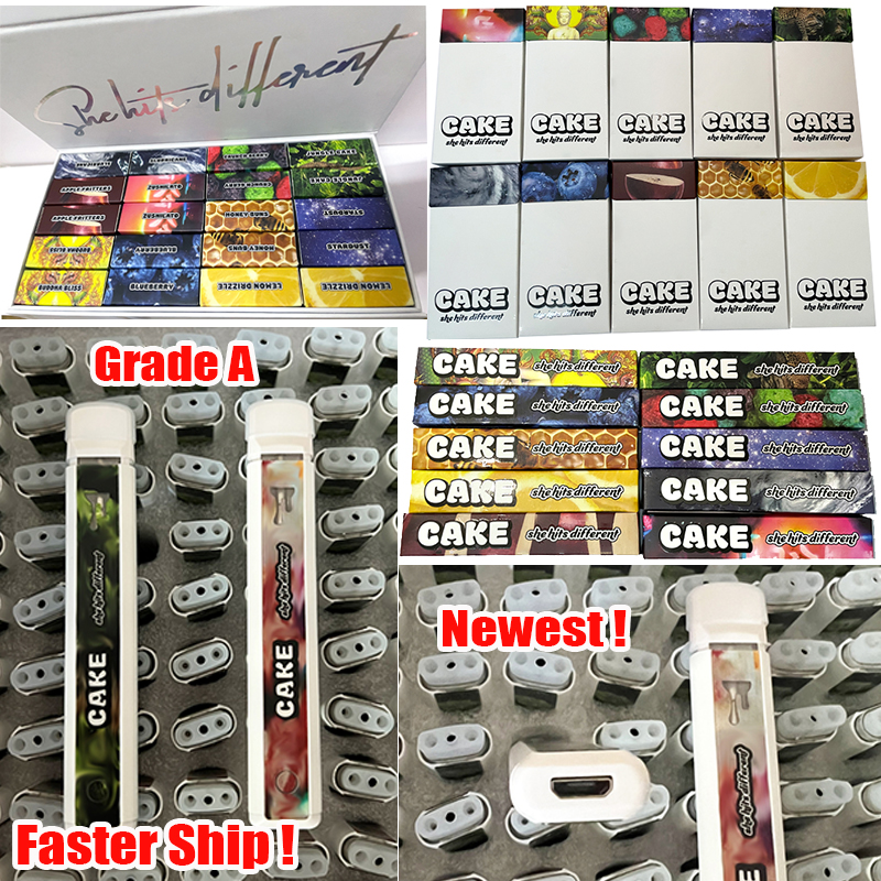 

Faster Ship Cake Disposable Vape Bar E Cigarettes 280mAh Rechargeable Kits E Cartridges Oil Carts 1.0ml E-Cigs Vapes Cartridge Device Pod Dab Grade A Empty 10 Flavors