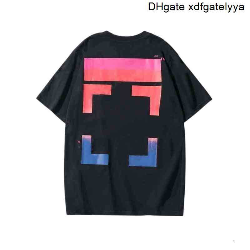 

OFF T shirt Off Men's T-shirts Offs Trendy White Gradient Basic Arrow Half Sleeve and Women's Couple T-shirt Printed Letter x on the Back, 22