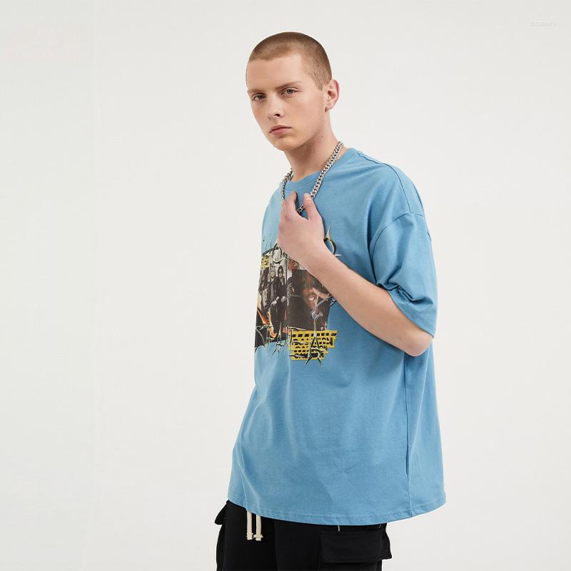 

Men's T Shirts High Quality Summer Man Plus Size Casual Fashion Printed Loose Fit Drop Shoulder Tshirt., Black