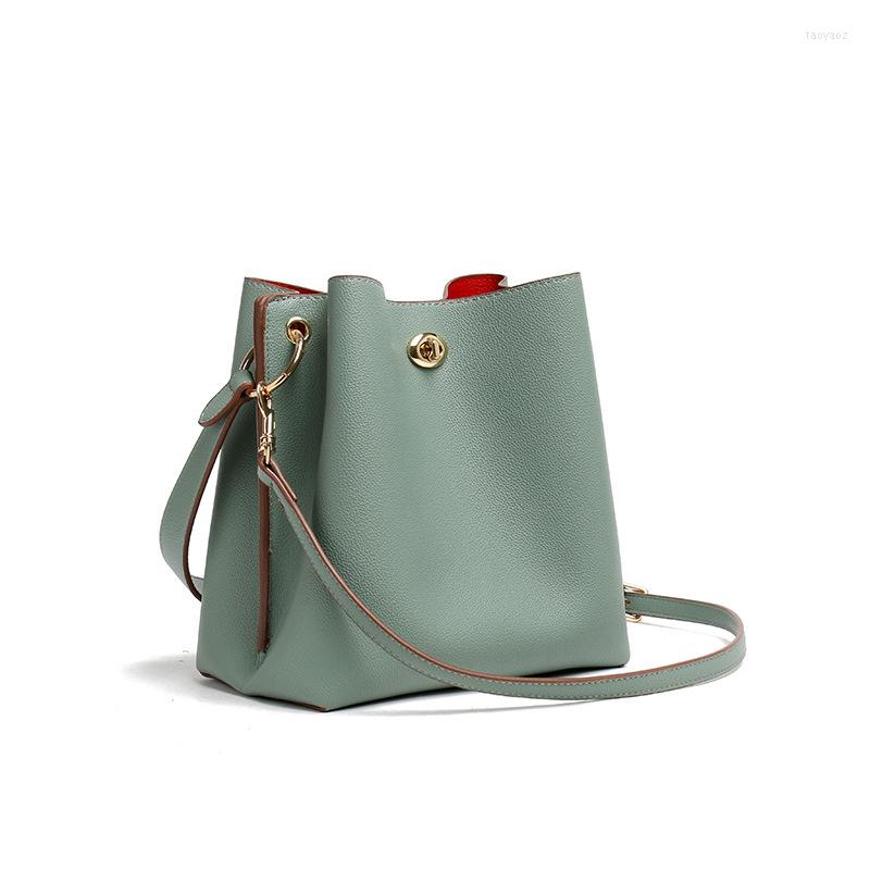 

Evening Bags LUYO Leather Bucket Female Shoulder 2022 Women's Brand Crossbody Purses And Handbags For Women Luxury Designer Handbag, Beige