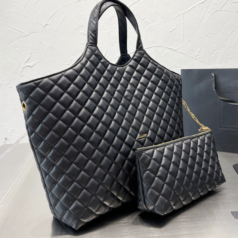 

Designe GRACEFUL Shopping Bag designer bags icare maxi tote Large Capacity Totes Beach Genuine Leather Women Lattice travel Utility quilted On the go tote messenger, White