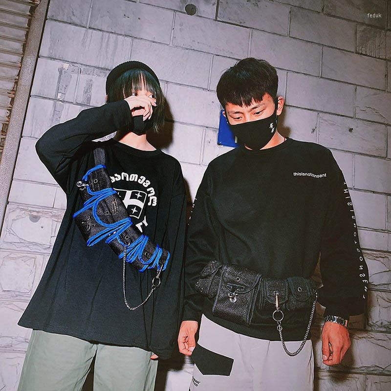 

Waist Bags Hip Hop Women Bag Fashion Tactical Fanny Pack Female Belt Package Black Geometric Polyerter Phone Pouch 1