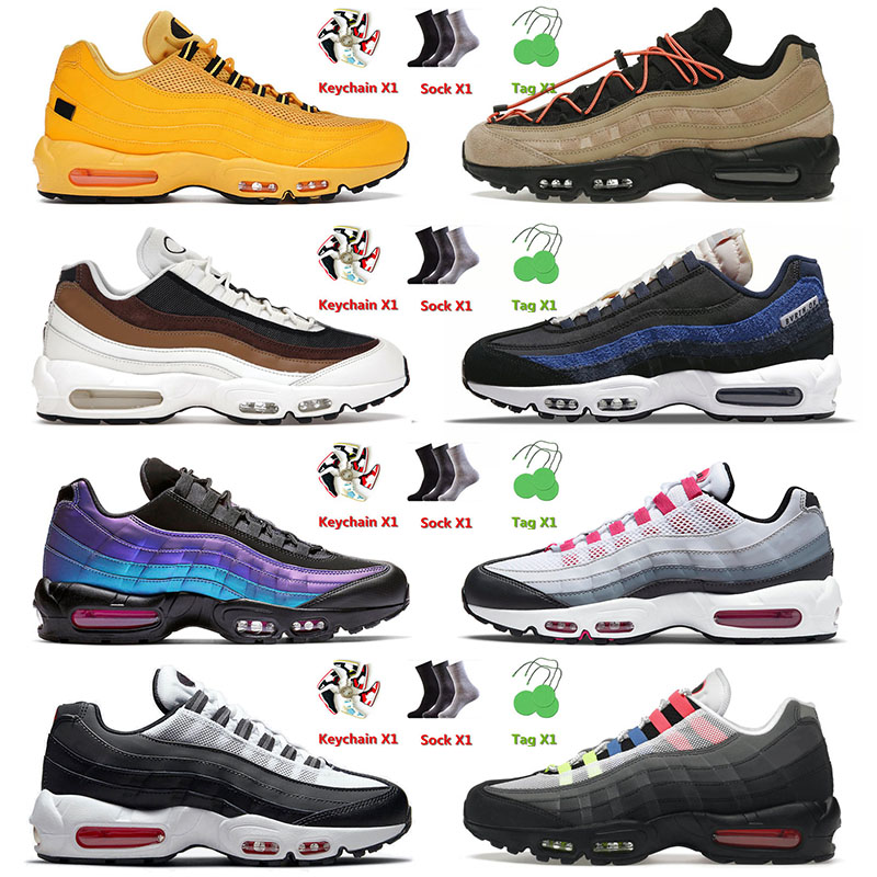 

Authentic 2023 Top Air Cushion 95 Running Shoes Big Size 12 NYC Khaki Total Orange Og Sneakers Airmx 95s for Men Women Sports Trainers, C36 40-46 greedy (4)
