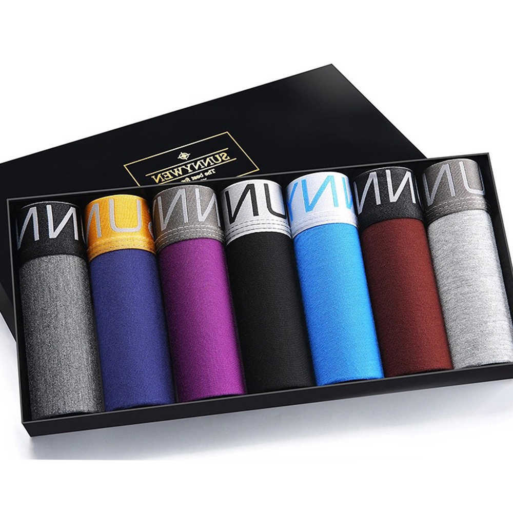 

Men's Underpants Cotton Boxer 7 Underwear Elastic Shorts Solid Color Breathable, Ab00123