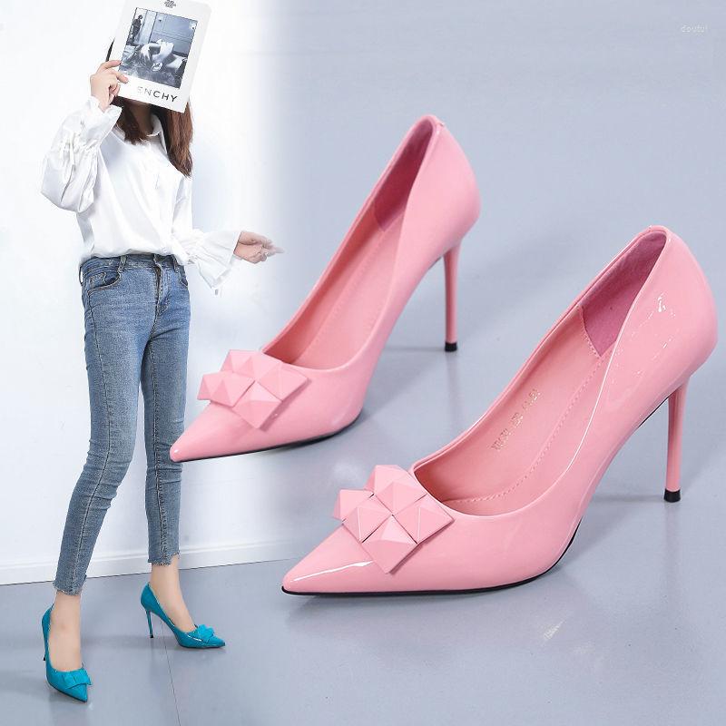 

Dress Shoes Pump For Women Fashion Patent Leather High Heels Stiletto Sexy Pointed Toe Breathable 2022, Black