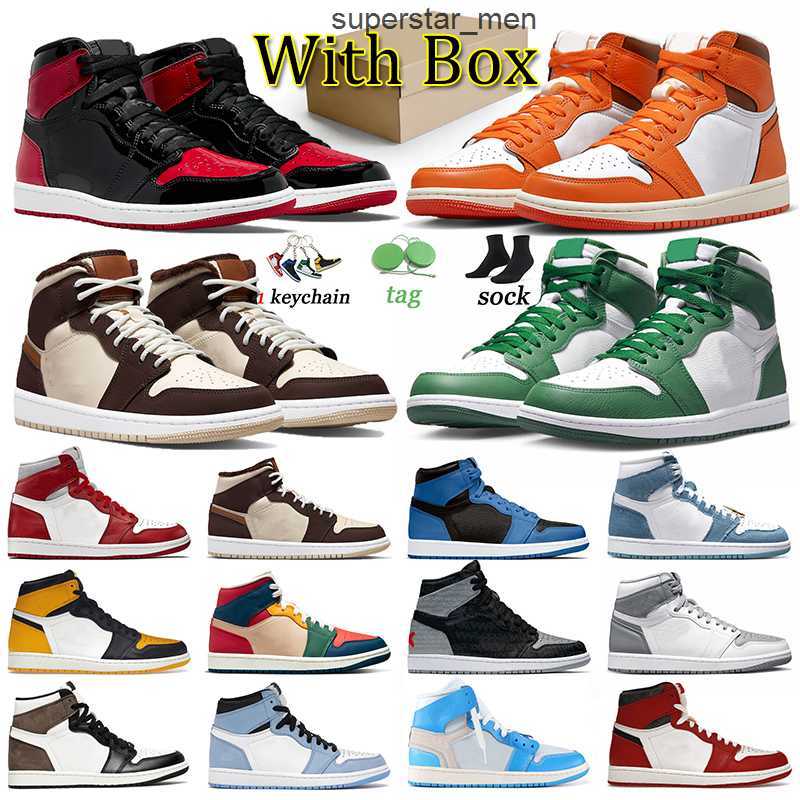 

Designer Jumpman 1 J1 Basketball Shoes 1s Sneakers Men Trainers Offs White Chicago Lost and Found Starfish Yellow Toe Multi Color Women, 36-46 patent royal blue