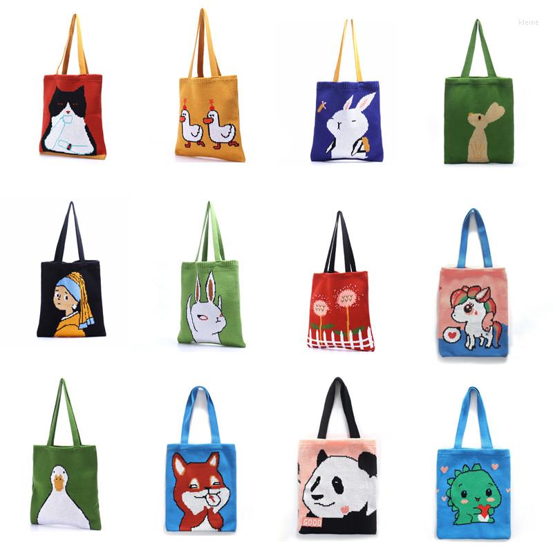 

Evening Bags Fashion Original Style Women's Striped Shoulder Bag Large Capacity Reusable Shopping Handbags Knit Ladies Classic Totes, 21