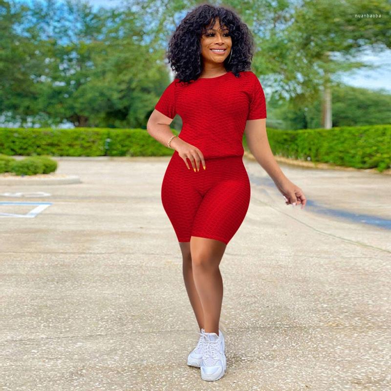 

Women' Tracksuits Gym 2 Piece Set Women Tracksuit Elastic Summer Clothes Top Biker Shorts Sweat Suits Matching Sets Loungewear Outfits 2022