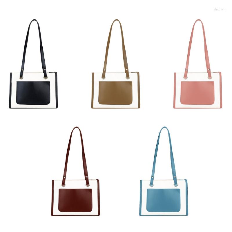 

Evening Bags 63HC Vintage Shoulder Bag Pu Leather Retro Large Capacity Tote Underarm, Black