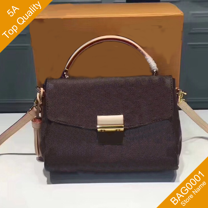 

croisette check bags Women tassel N53000 canvas N50053 Fashion Casual Soft Hasp crossbody medium handle Tote Shoulder Handbag With Box B024 B378 bag0001 5A Quality, White grid