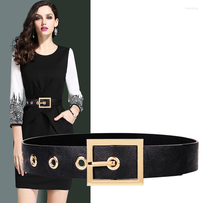 

Belts Black PU Leather For Women Fashion Pin Buckle Belt Woman High Quality Jeans Strap Female Wide Soft Faux Leathers Dress