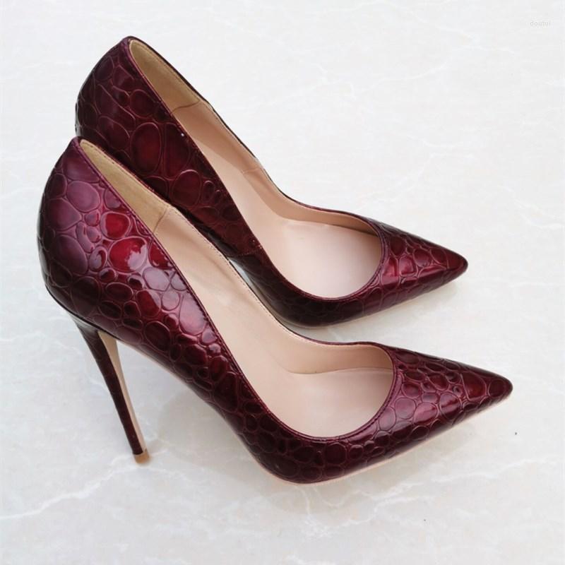

Dress Shoes 2022 Versatile Wine Red Stone Sexy High Heels Women Thin Heel Pointed Toe Single Wedding Pumps Zapatos Mujer, Red heels 8cm