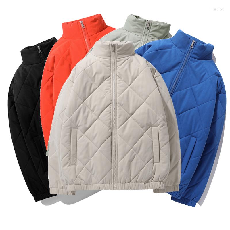 

Men's Down 2022 Winter Loose Heavy Puffer Jackets Mens Hip Hop High Street All-match Solid Padded Thicken Warm Unisex, Bean green