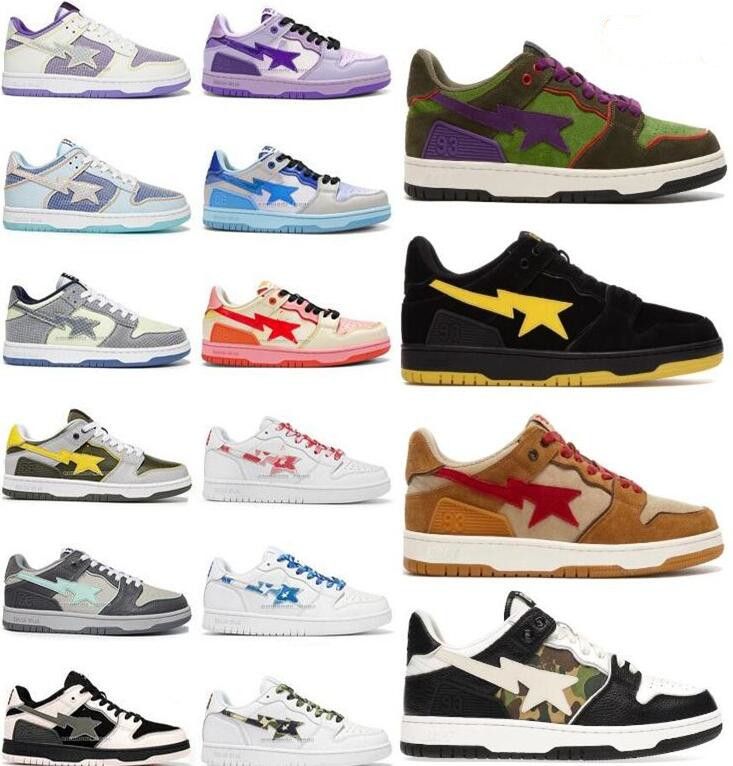 

Running Shoes Designer Sneakers Grey Black Patent Leather Green White Tokyo Paint Beige Suede Pastel Pink Luxury Bapesta Sta Low Nigo Bathing Apes Sneaker Men Women