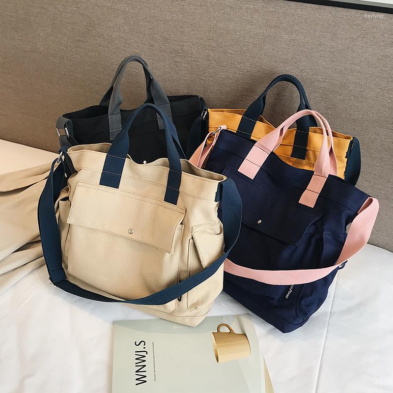 

Evening Bags Hylhexyr Multiple Pockets Women Casual Totes Top-Handle Cross Body Canvas Shoulder Bag Handbag With Adjustable Strap, Black