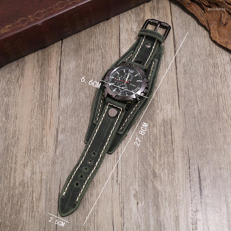 

Bangle Punk Retro Hand Stitched Leather Watch Bracelet Men Fashion Casual Wristwatches Gift Jewelry Accessories