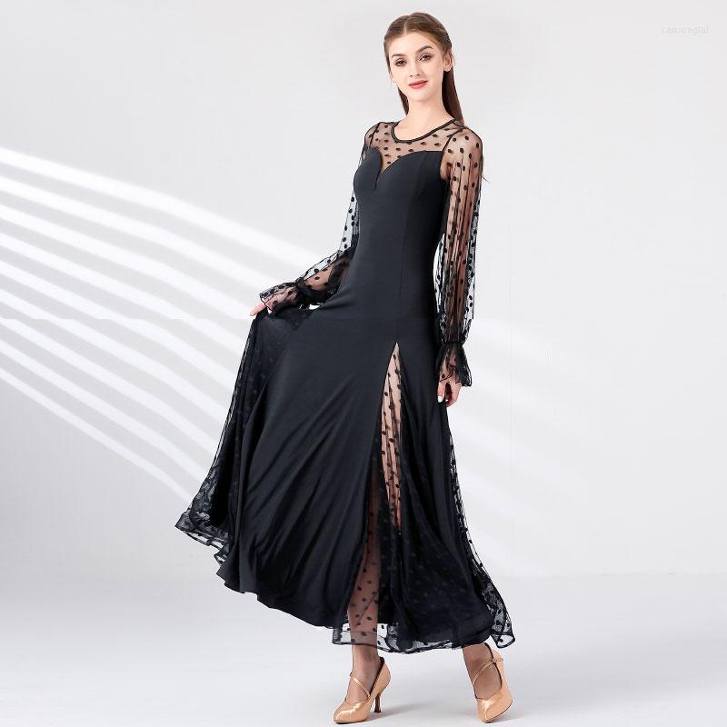 

Stage Wear 2022 Ladies Latin Ballroom Modern Tango Waltz Dance Dress Long Lace MY866, Picture shown