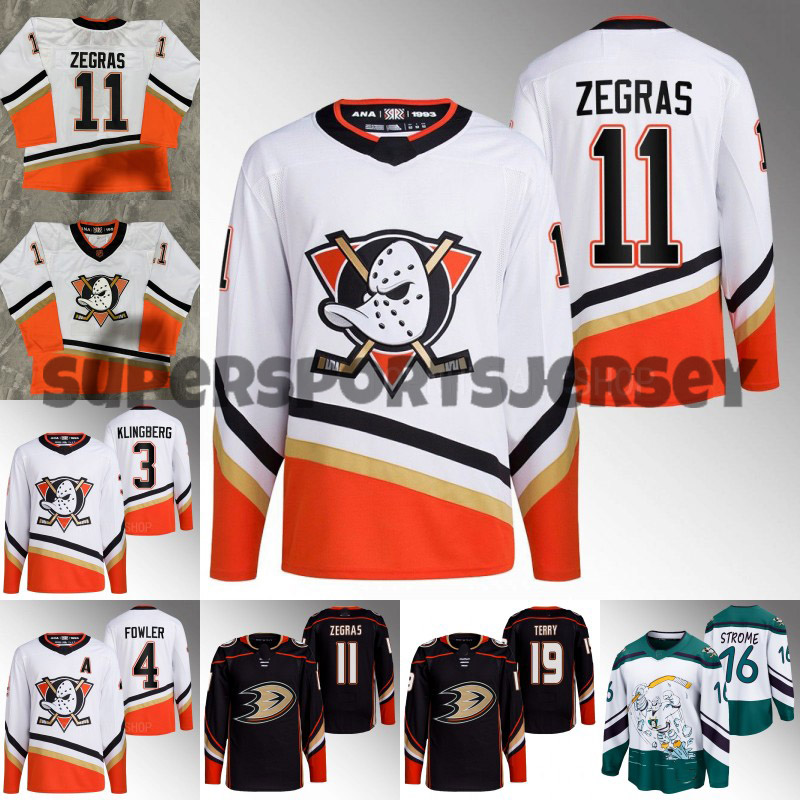 

"Anaheim" Ducks Trevor Zegras Reverse Retro Hockey Jerseys Troy Terry Ryan Strome John Klingberg Adam Henrique Dmitry Kulikov Jakob Silfverberg Mason McTavish, Black