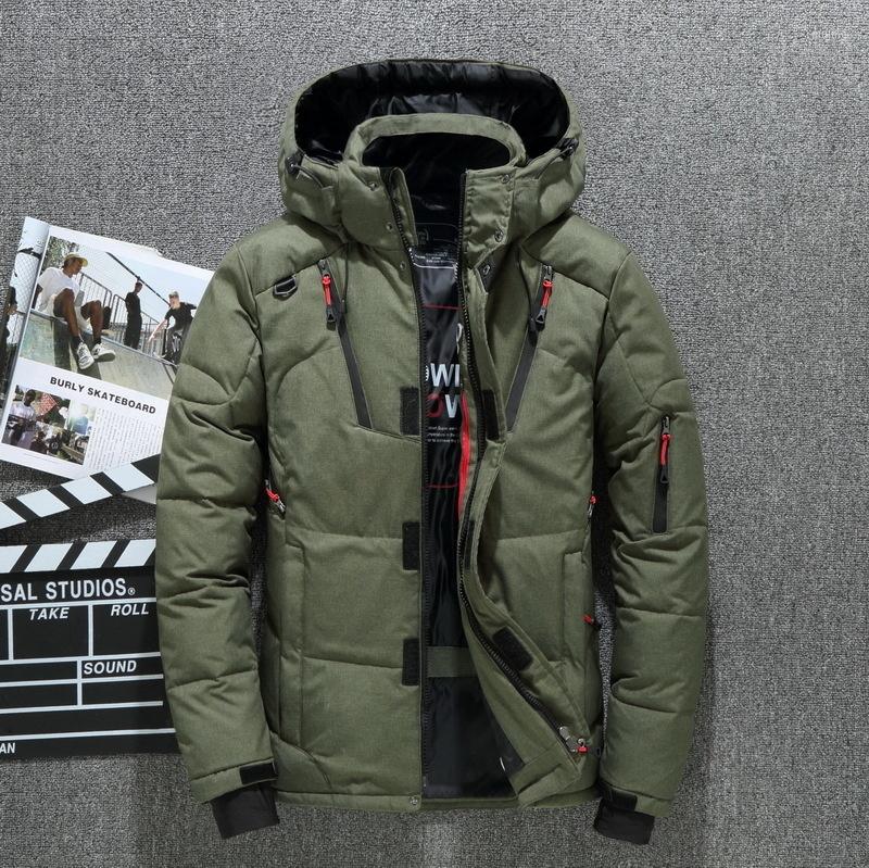 

Men's Down Jacket Short Outdoor Sports Warm Hooded Fashion Thickened, Black
