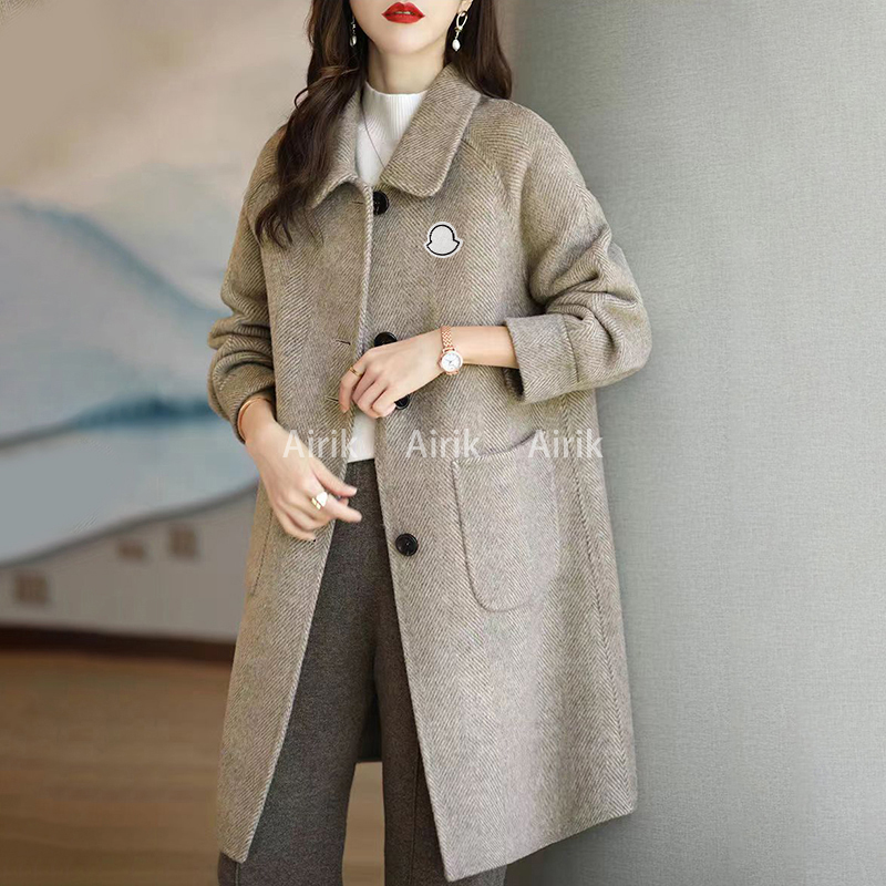 

Designer Women's Monclair Trench Coats Korean Version Long Sleeve Fashion Coat Women Spring Autumn Windbreaker Plus Size 4XL Mid-length Vintage Women's Overcoat