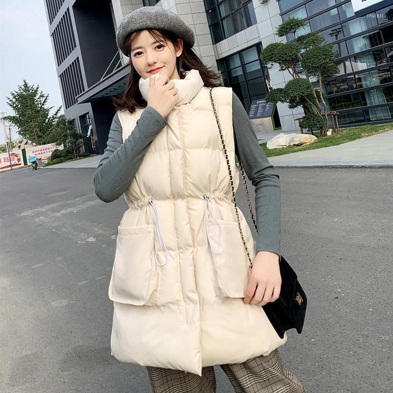 

Women's Vests Autumn Winter Sleeveless Jacket Vest Overcoat Women Down Cotton Padded Waistcoat Coat Female Clothing Parkas Gilet E444, Yellow